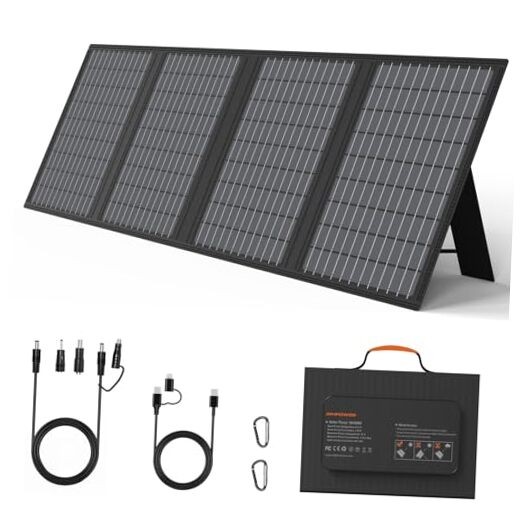 Foldable 60W Portable Solar Panel Charger with USB-C, USB-A, DC Outputs