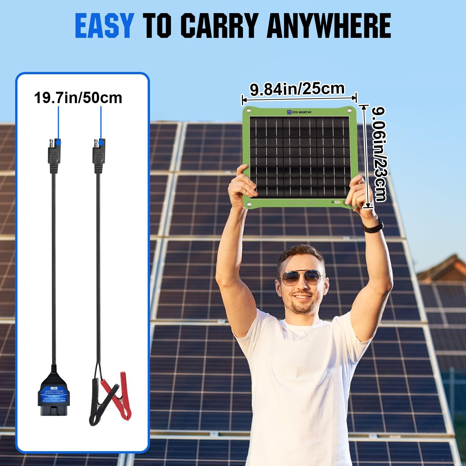 Upgrade 7.5W Solar Car Battery Charger Maintainer 12V Waterproof Solar Panel …
