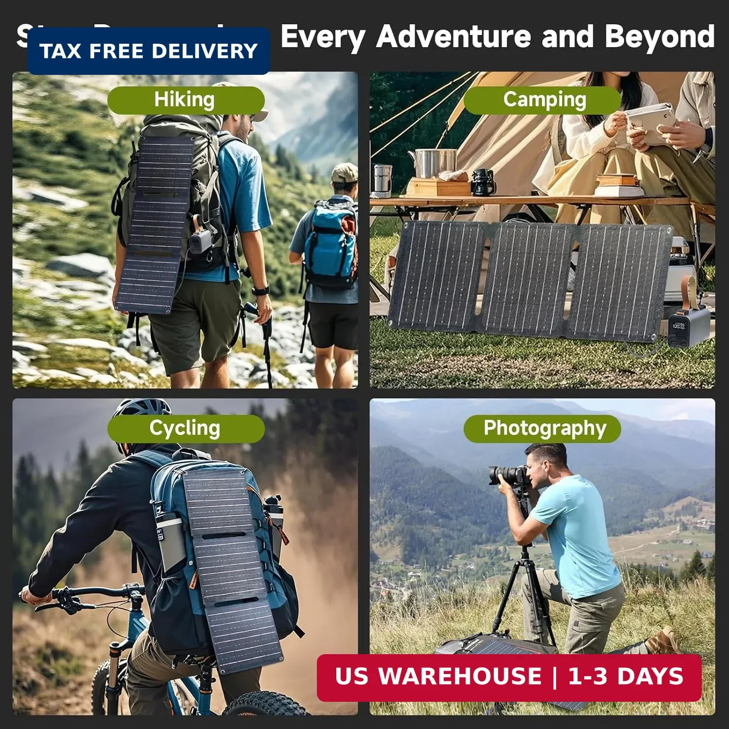ALLPOWERS 21W 5V Foldable Solar Panel Charger, SP001 Solar Charging Kit with 5V