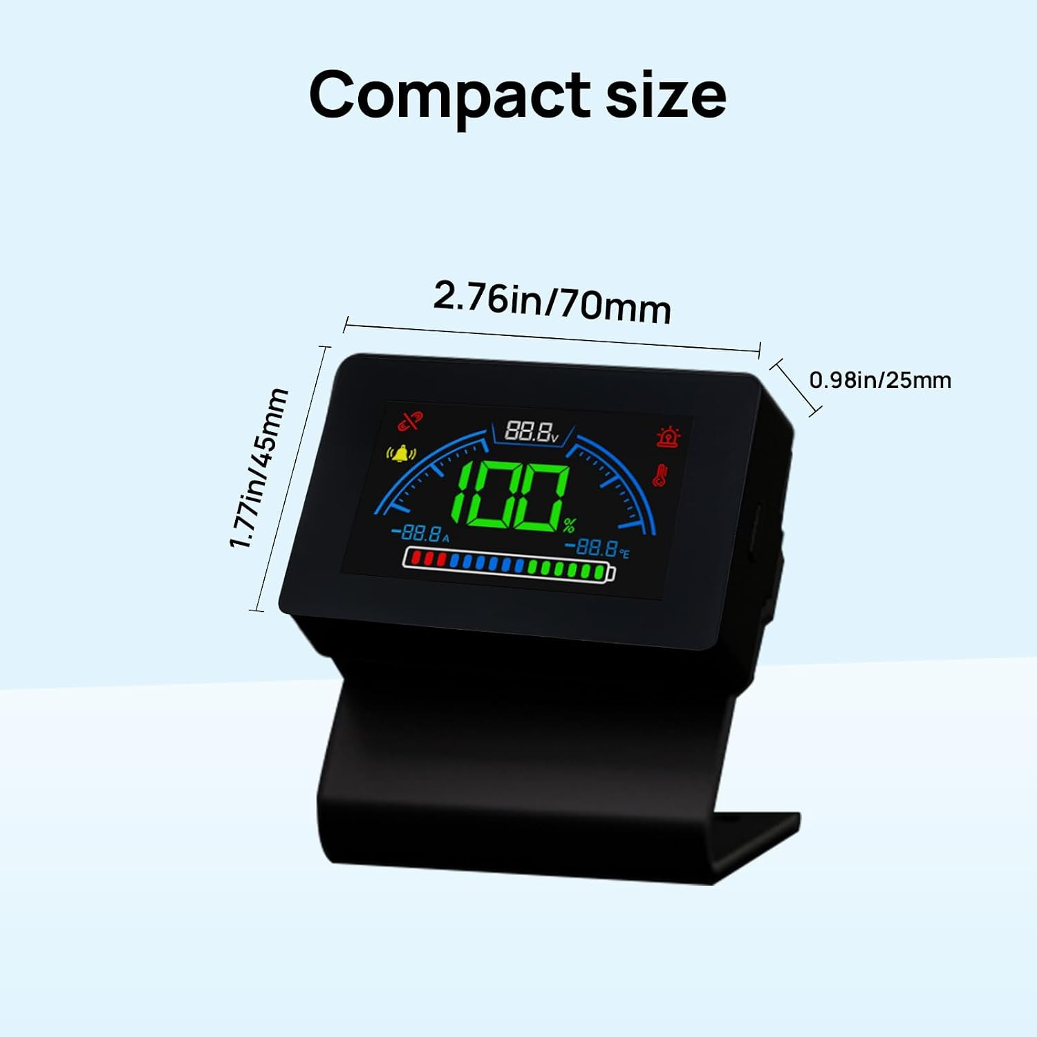 DC HOUSE Bluetooth Battery Capacity Monitor for 12V/24V/36V/48V Systems, DC 8–90
