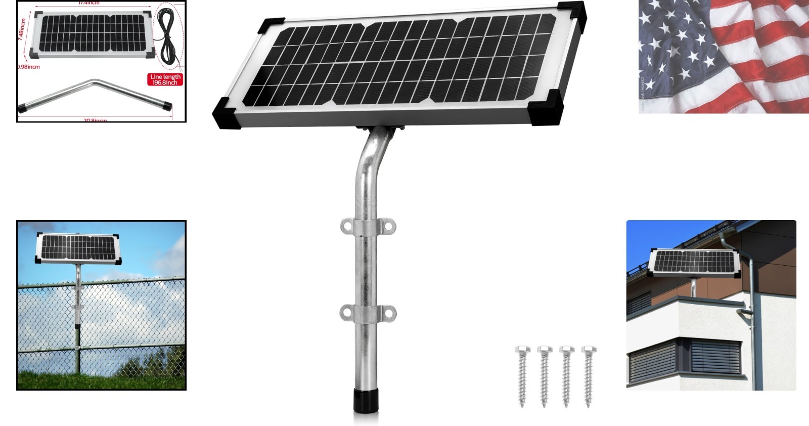 10 Watt Solar Panel Kit Replace FM123 for Mighty Mule FM200 FM350 FM500 FM502…