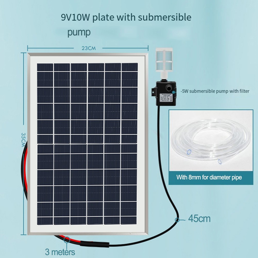 Submersible 10W Solar Pump with Filter for Outdoor Aquariums and Ponds