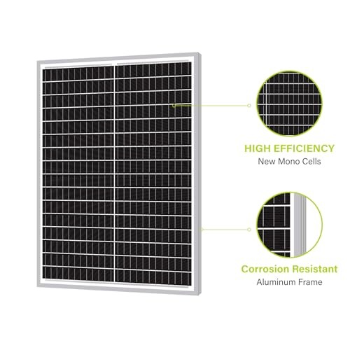 50W Mono Solar Panel 50 Watt Monocrystalline Module with 3ft 50W Single Panel