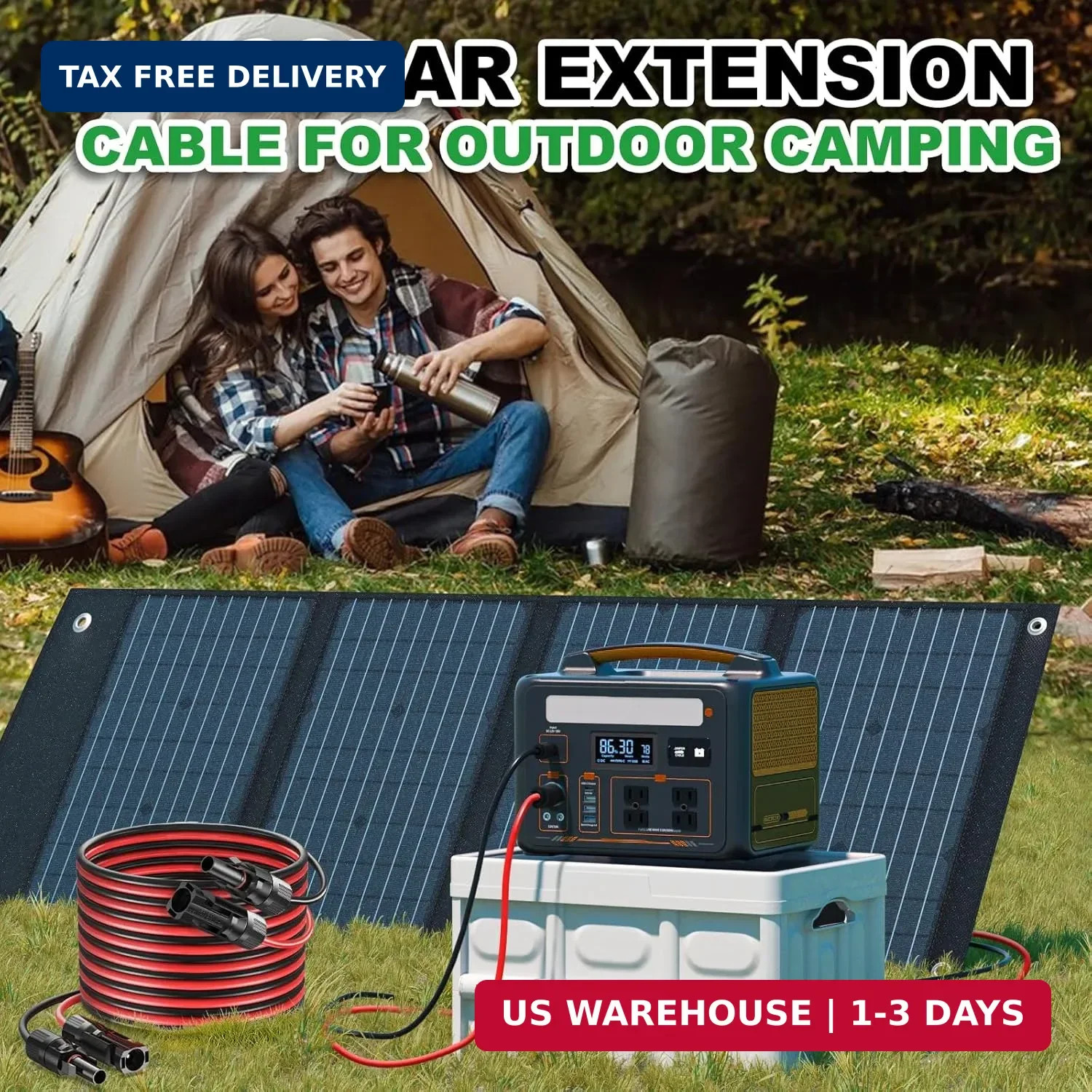Oududianzi Solar Extension Cable 30Ft 10AWG, Solar Wire, 10 Gauge Tinned Copper