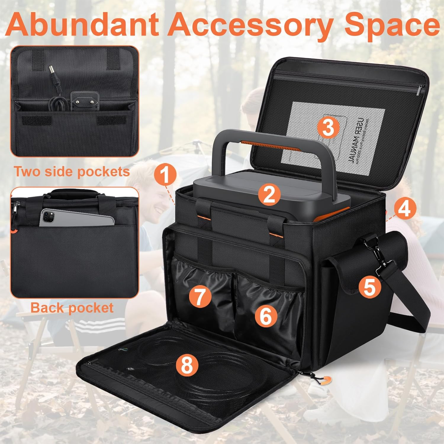 Portable Station Bag Compatible with Jackery Explorer 1000 V2/1000,With Plenty o