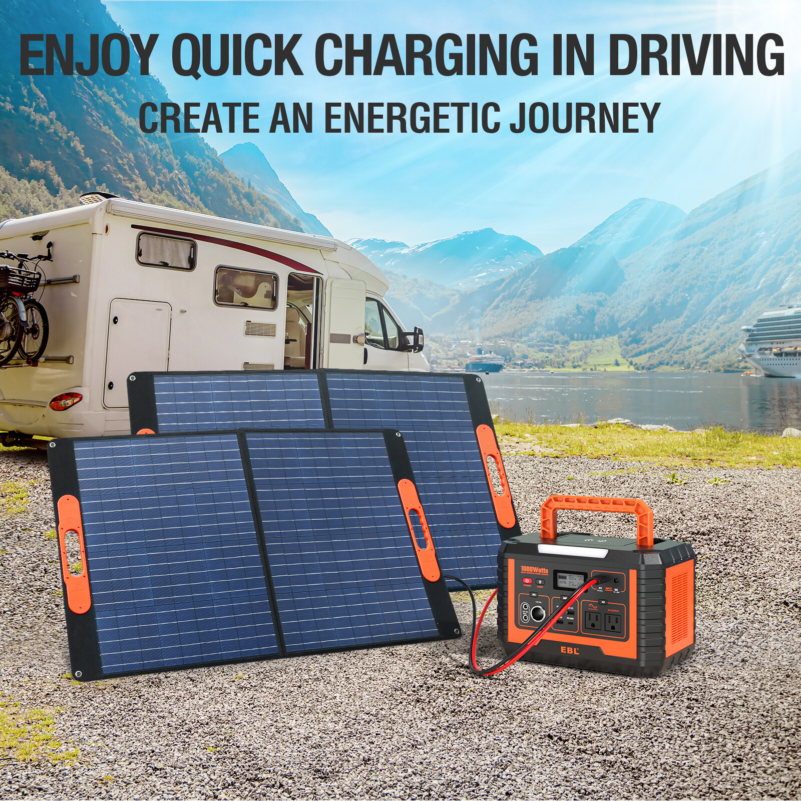 Portable Power Station 1000W Solar Generator for Camping RV