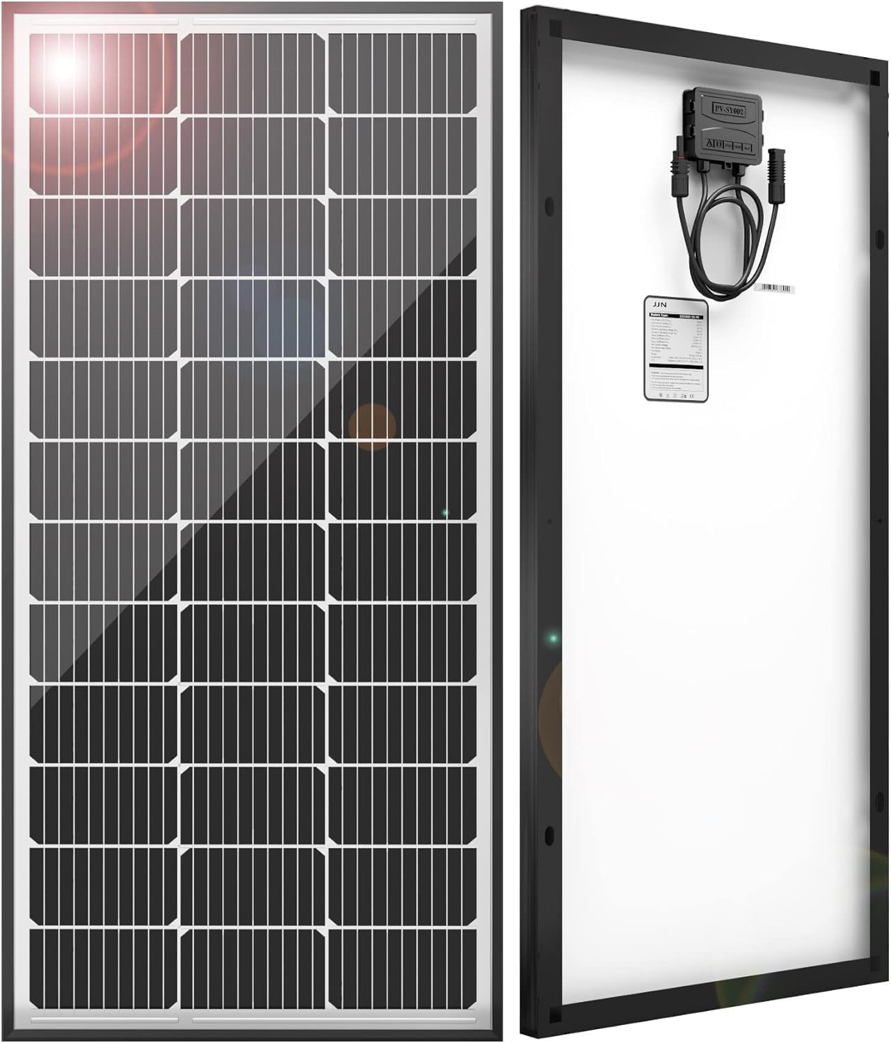 100 Watt Solar Panels, 10BB Monocrystalline 12V 100W Solar Panel, 23% High Effic