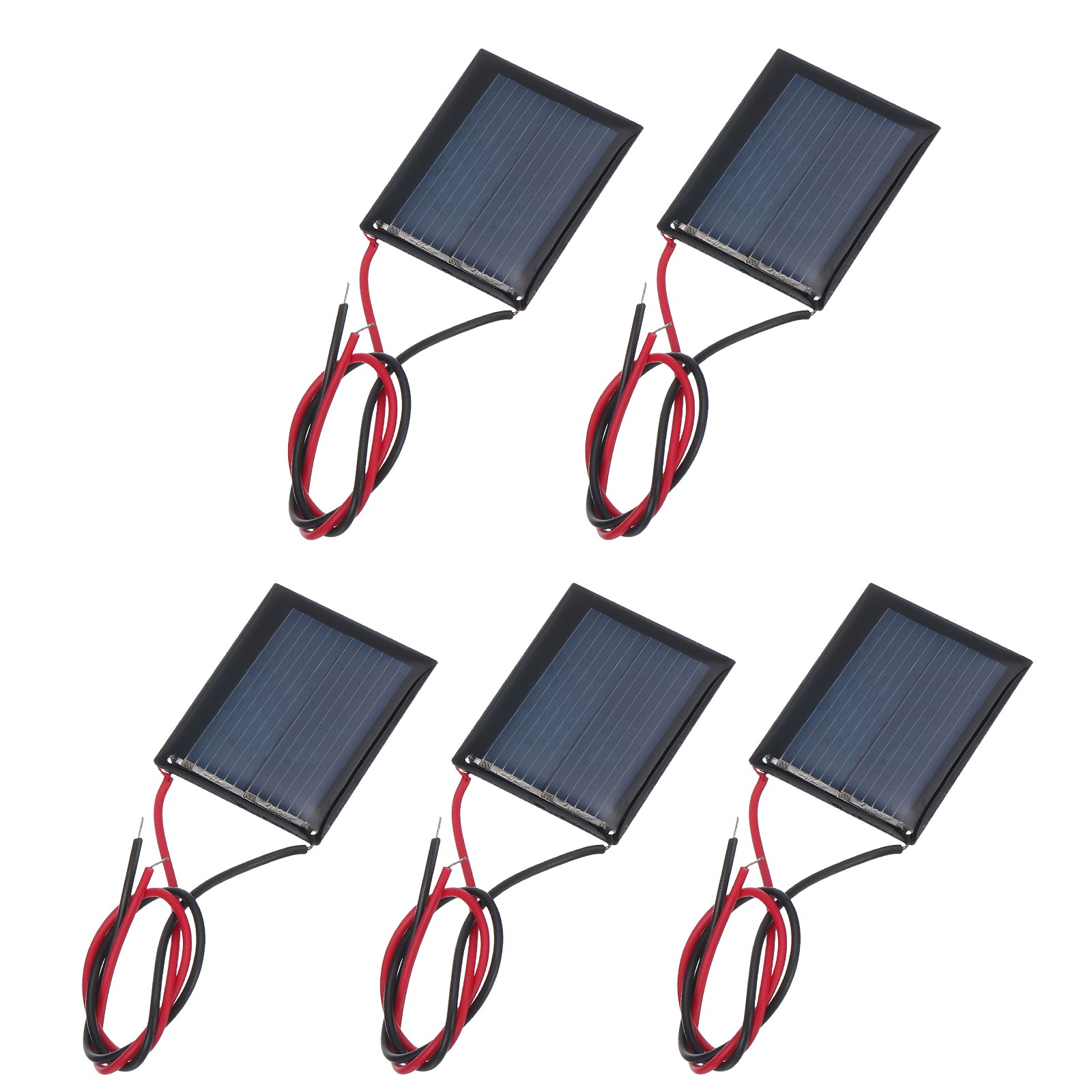 5 Pcs 1V 0.08W 80mA Mini Solar Panels with 2 Cable 30mm x 25mm