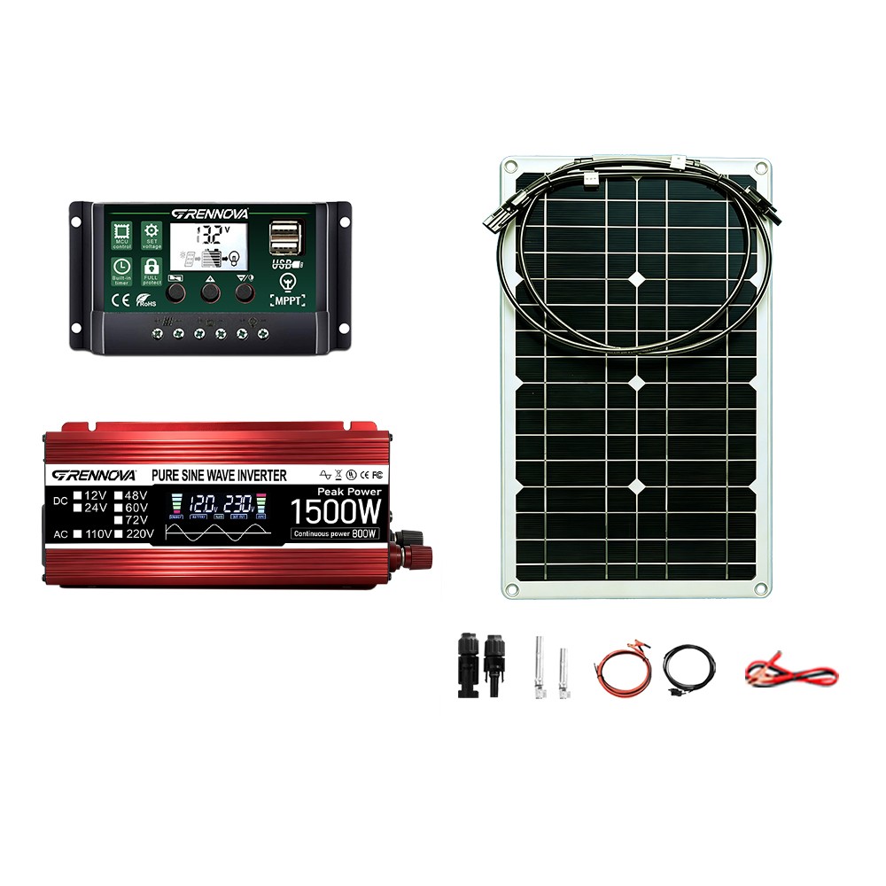 Grennova 1500W Power Solar System Real Pure Sine Capacity 12V To110V/220V Invert