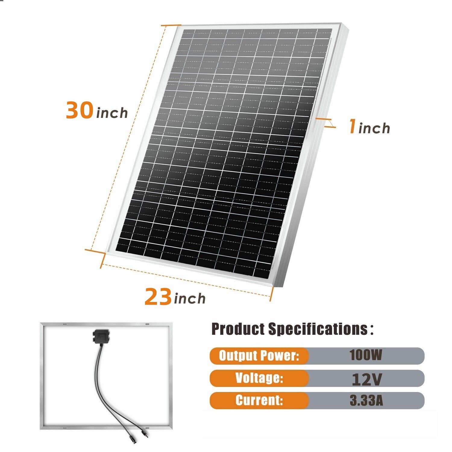 100W Solar Panel Off Grid System Solar Module PV Panel for Caravan House Boat RV