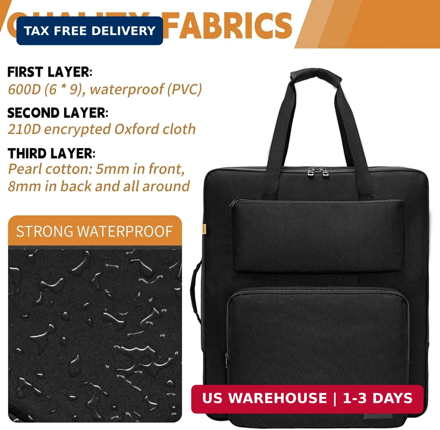 Solar Panel Travel Bag, Padded Portable Solar Panel Storage Bag Compatible with