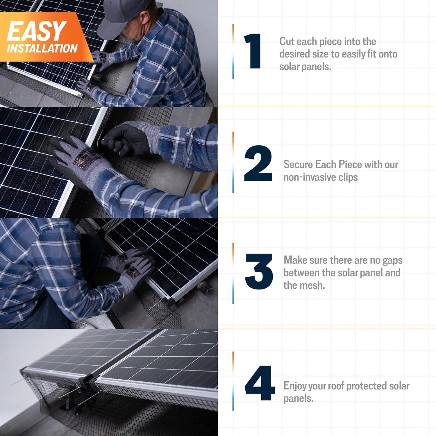 Critter Guard PRO – 6in x 100ft Solar Panel Bird Prevention Roll Kit with 100…