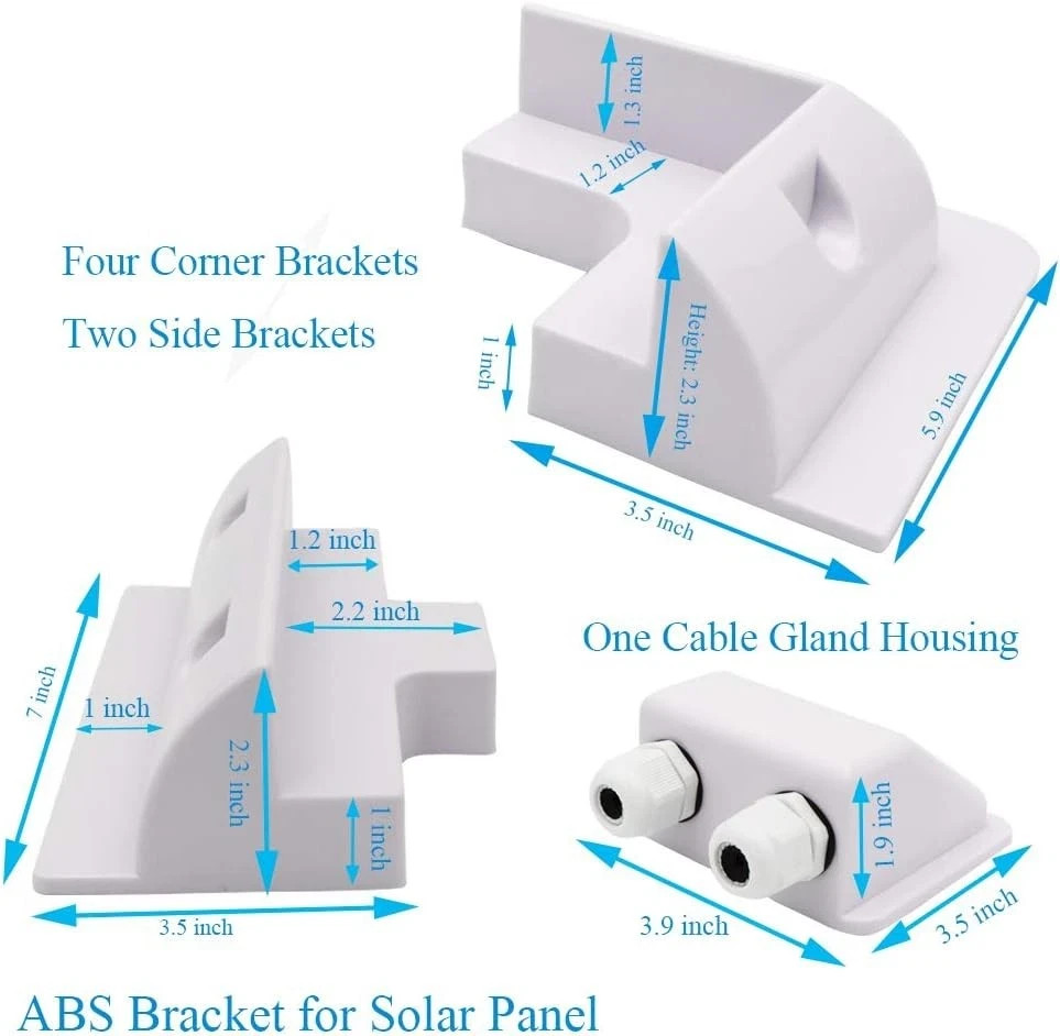 Solar Panel Mounting Brackets ABS Corner Bracket Kit 7PCS, Drill-Free Widely Use