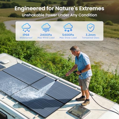 Solar Panel, 120 Watt N-Type 16BB Bifacial Solar Panel, Over 25% High 120W