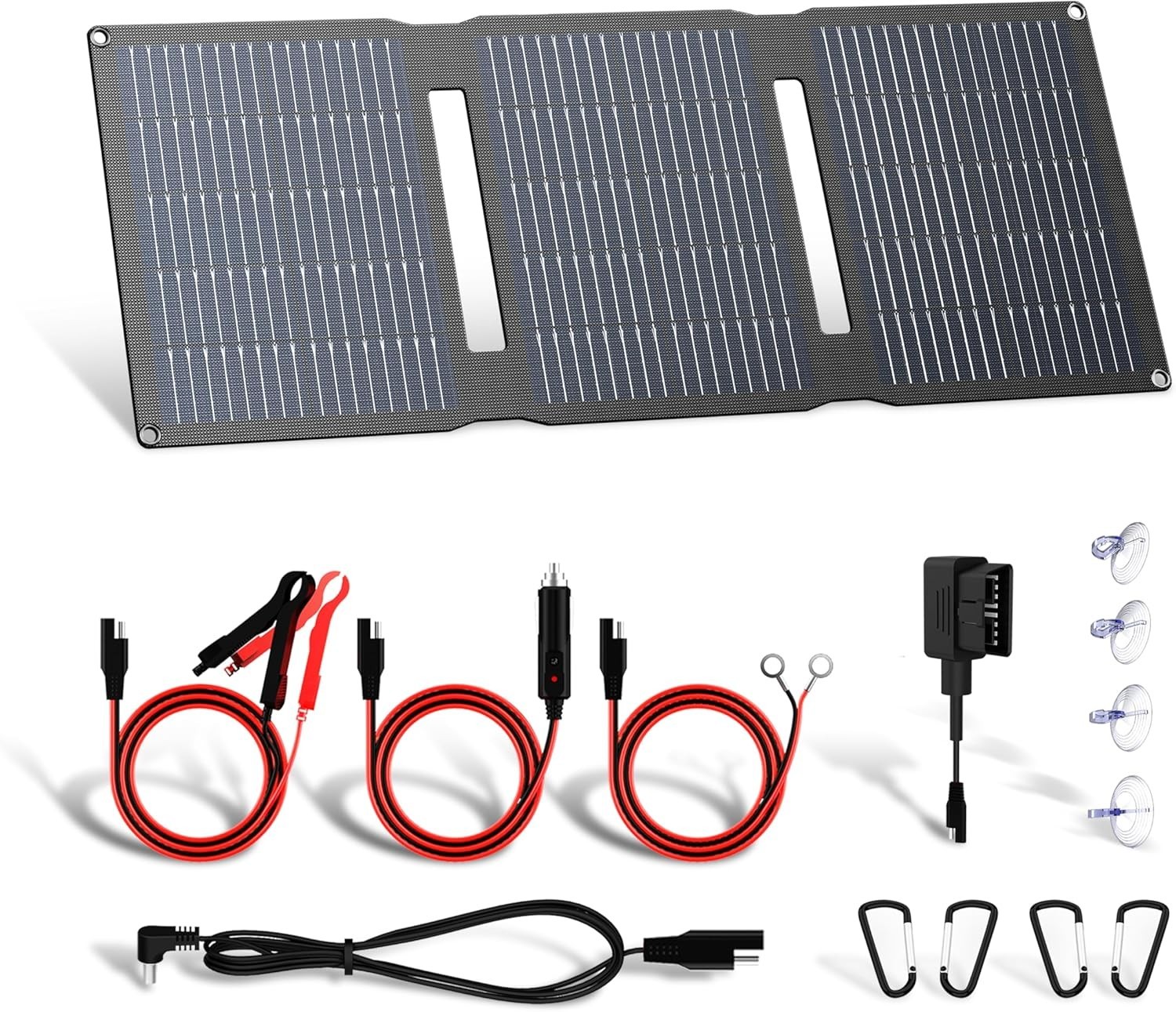 28W 12V Portable Solar Panel Battery Charger Maintainer Kits Trickle Charger …