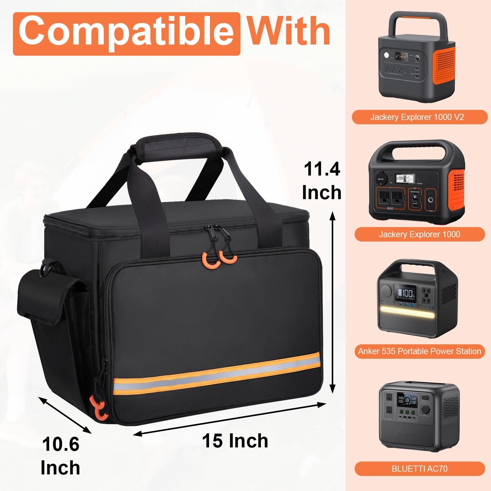 Portable Station Bag for Jackery Explorer 1000 V2/1000 – Water-Resistant, Non-Sl