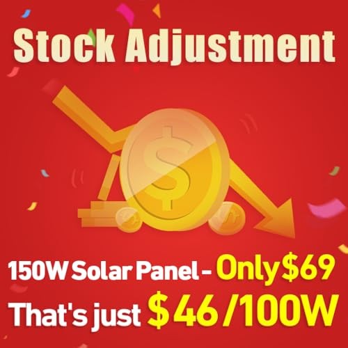 150W Portable Foldable Solar Panel Kit, Compact 21x20in Design 7.3lb 150W 18V