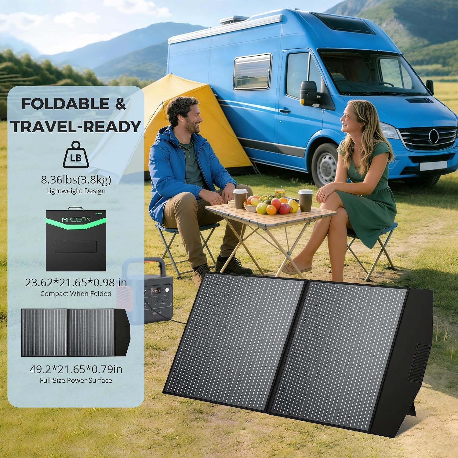 100W Foldable Solar Charger Panel 12V USB Controller