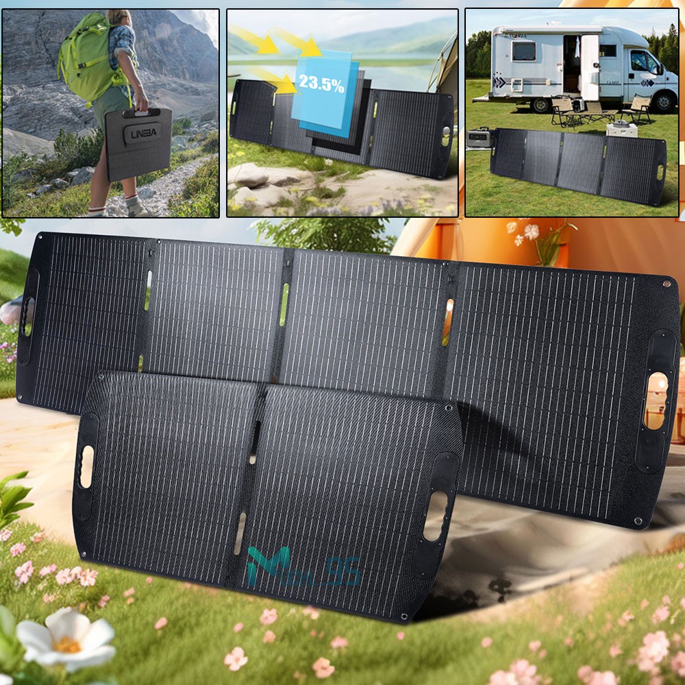 200W Mono Solar Panel Foldable Solar Blanket Adjustable Kickstand for Outdoor RV