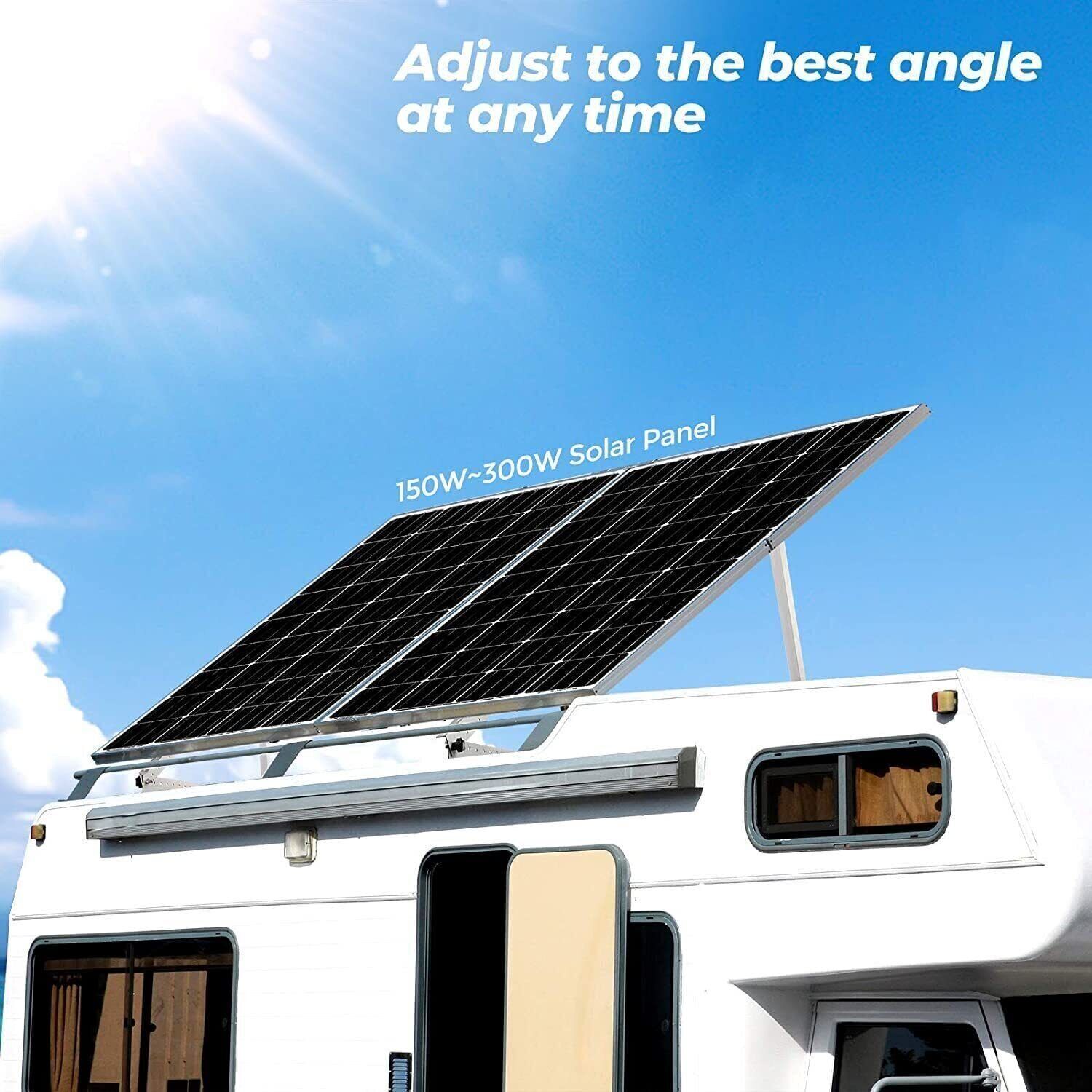 Solar Panel RV Tilt Mount Brackets Roof Flat Surface Adjustable Frame (45/47in）