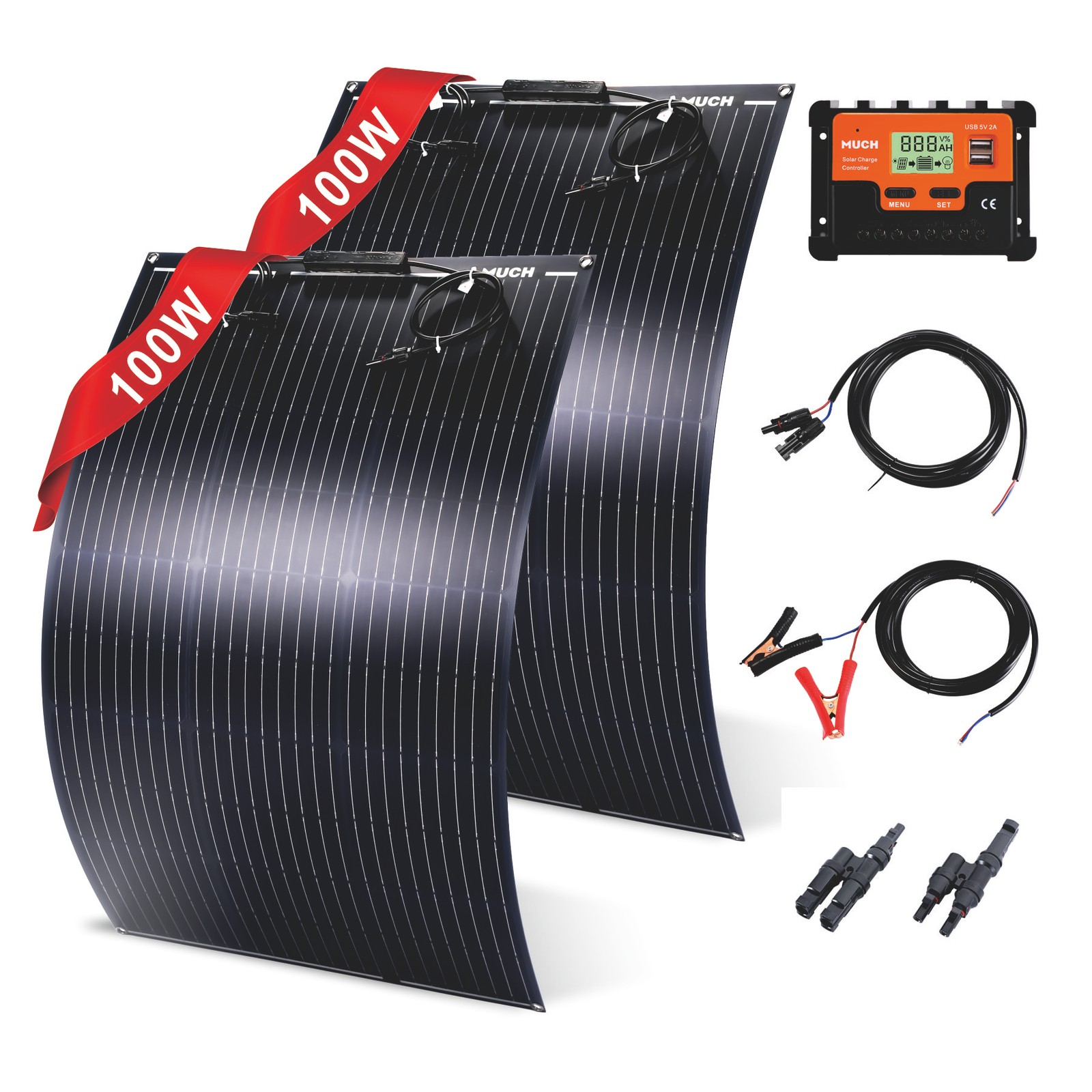 400W Monocrystalline Solar Panel Full Set for RV Home Boat Camping Off Grid New