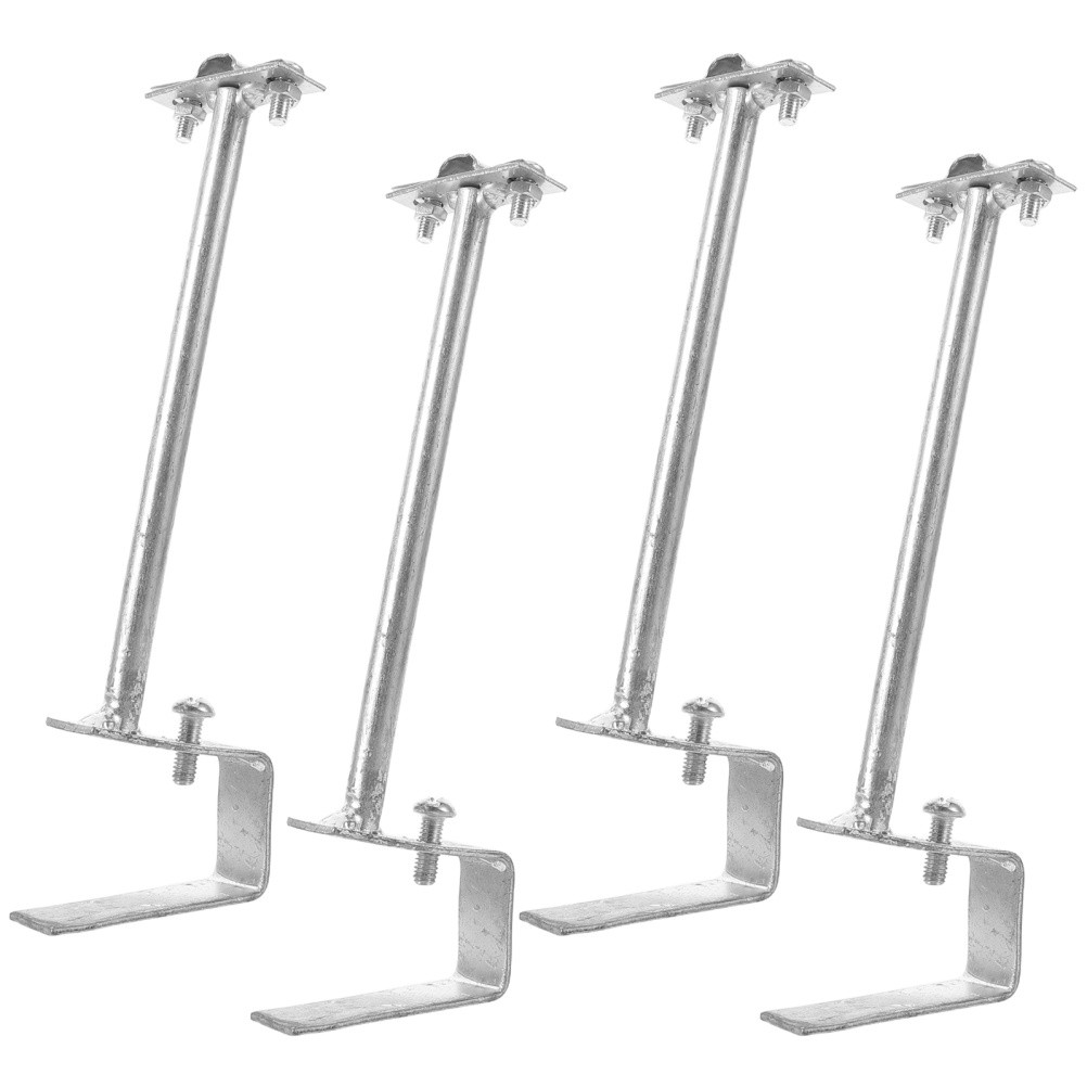 4Pcs Silver Iron Adjustable Tile Support Clamps Durable Roof Grounding Brackets