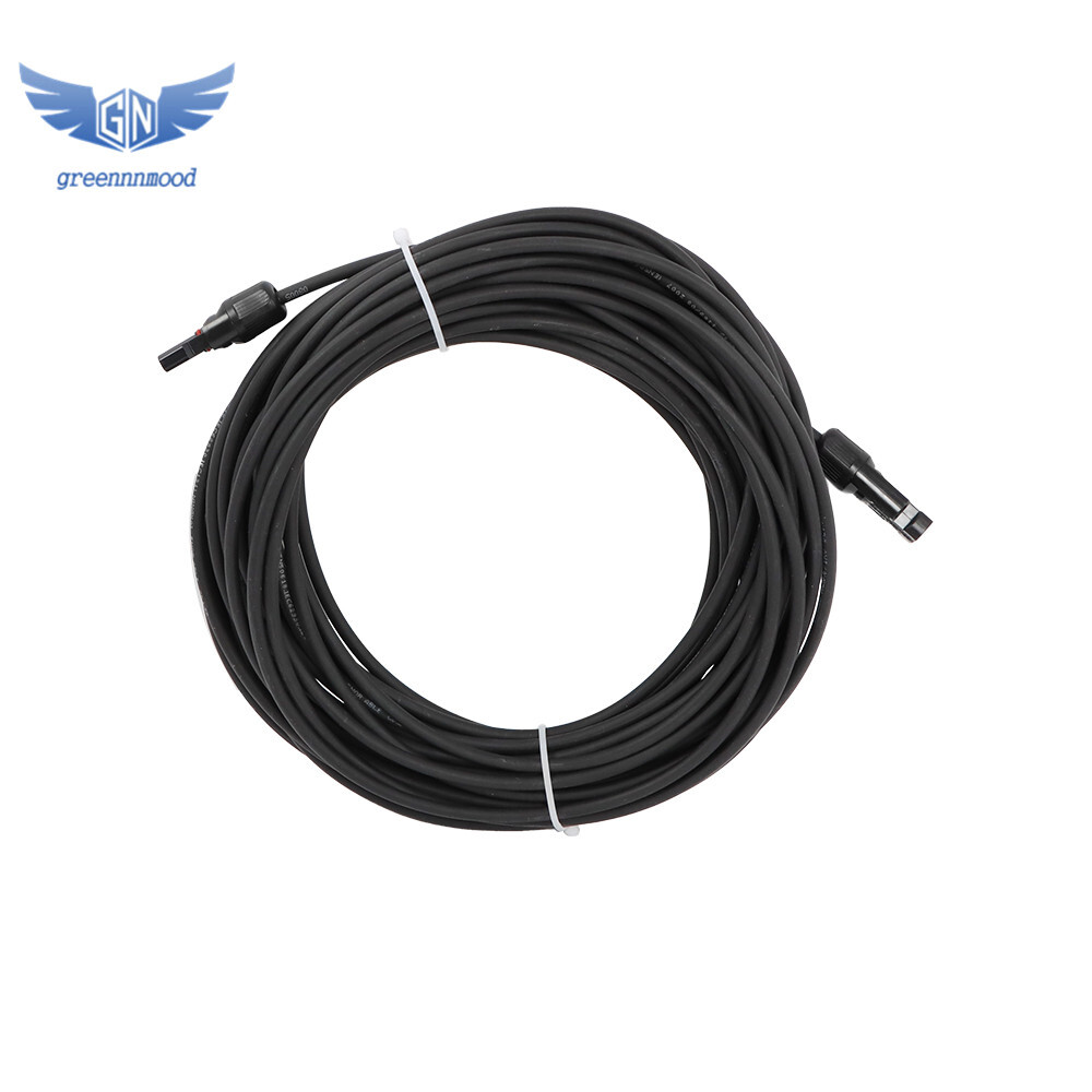 12AWG 4mm² 20M Black+Red Solar Panel Extension Cable Wire+Connector