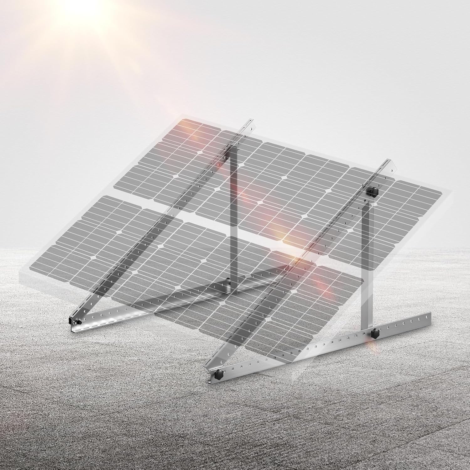 2 Sets Solar Panel Mounting Brackets – 45-Inch, 0 to 90 Adjustable Tilt Mounts S