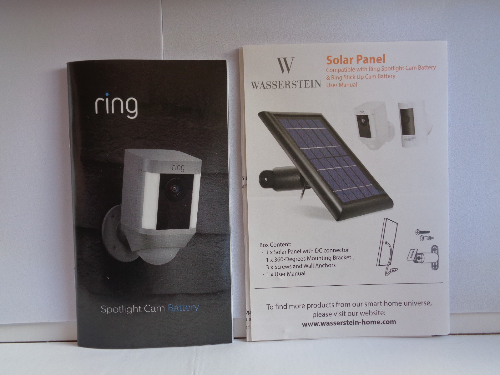 Wasserstein Ring Spotlight Cam/Ring Stick Up Cam Battery White Solar Panel 2-Pk