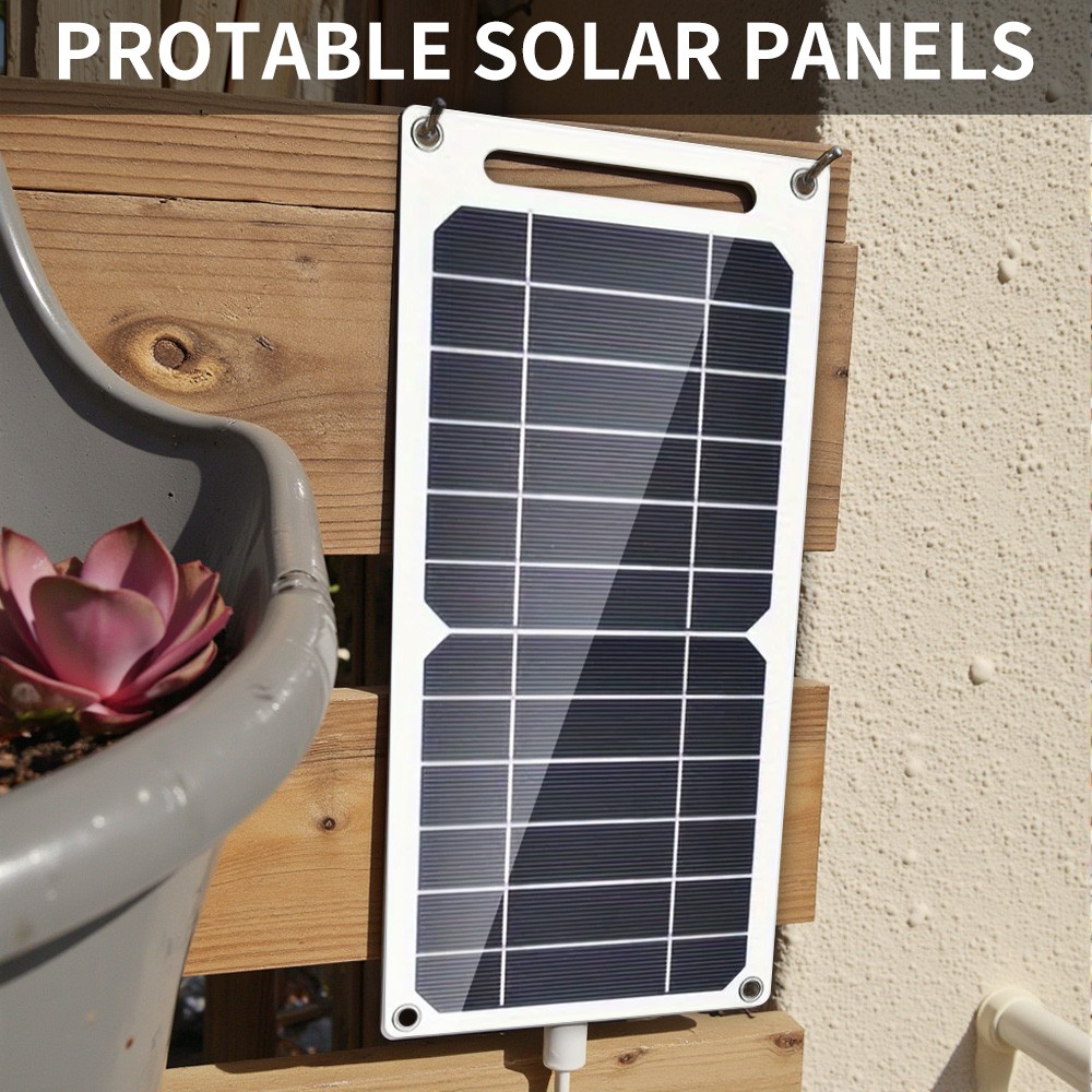 Portable 20W Mini Solar Panel USB Type-C 5V Charger Power Bank For Phone Outdoor