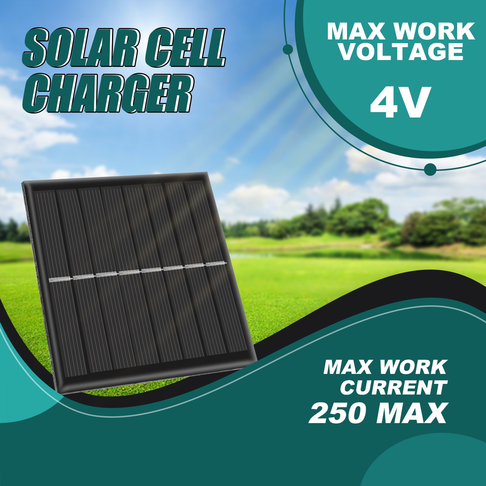 1W 4V Rechargeable AA Battery Solar Cell With Base For 2xAA Batteries1208
