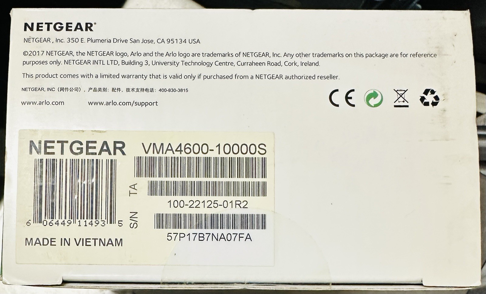 Arlo VMA4600-10000S Solar Panel For Arlo Pro and Arlo Go – New & Factory Sealed