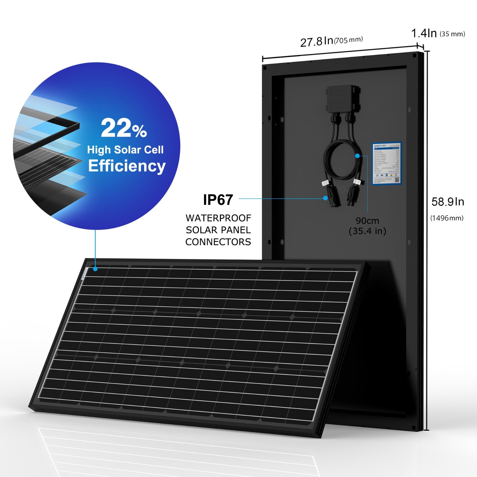 12V 200W Mono Solar Panel for 12V Battery Charging,Singel Panel Only