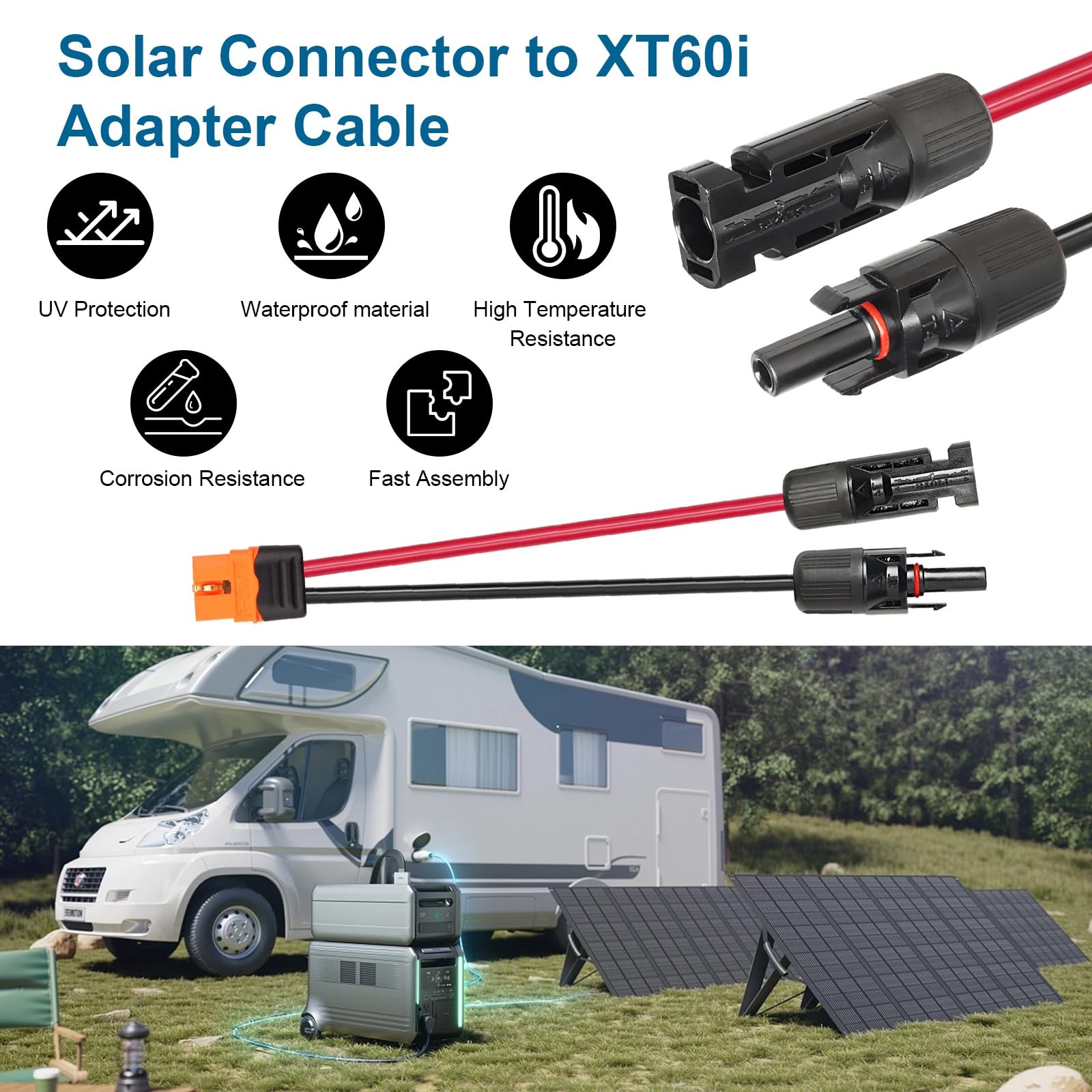 Solar to XT60i Extension Cable 10AWG Photovoltaic Charger Adapter Power Line …