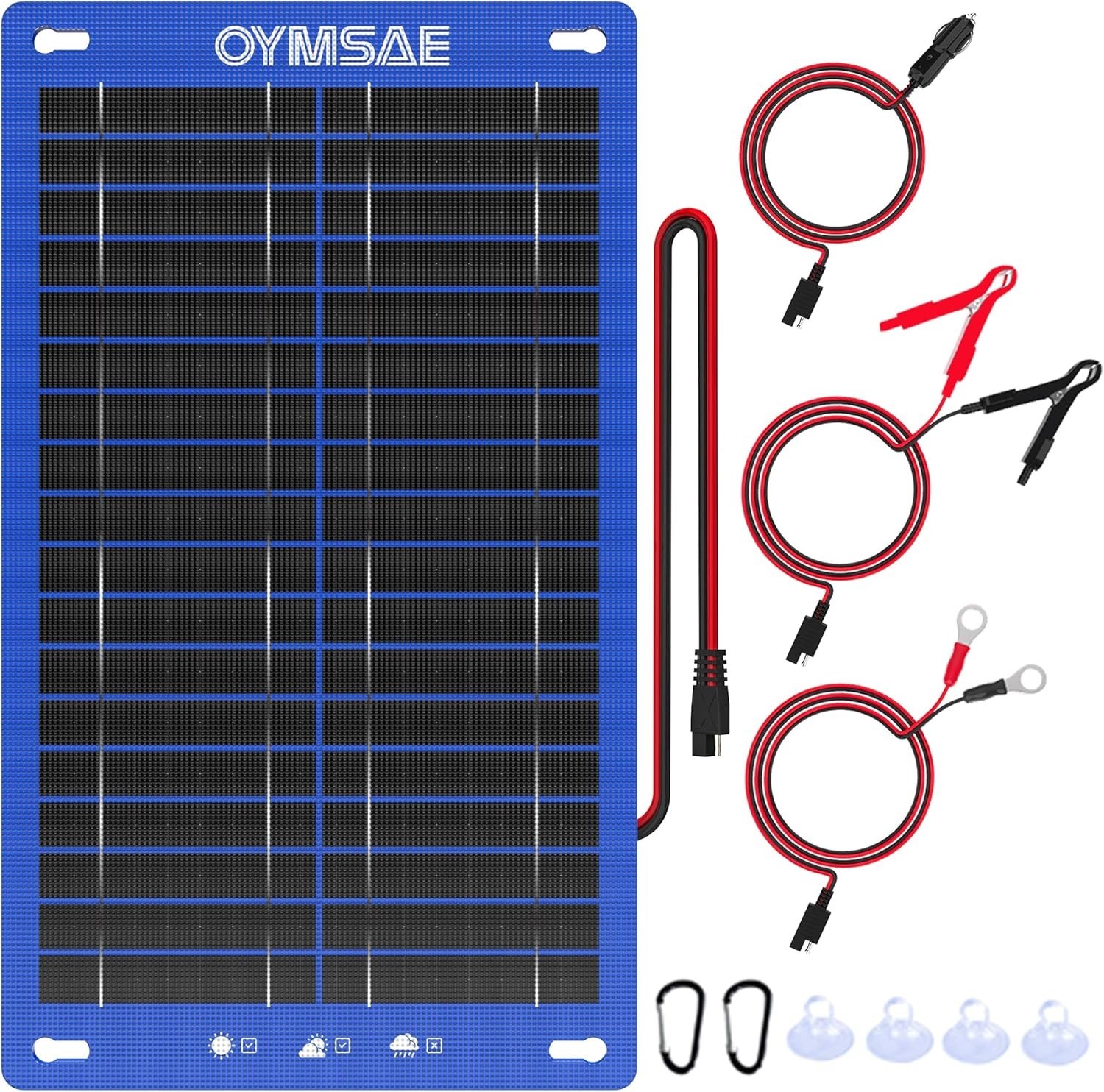 12W Portable Solar Car Battery Charger – 12V Trickle Maintainer for All Vehicles
