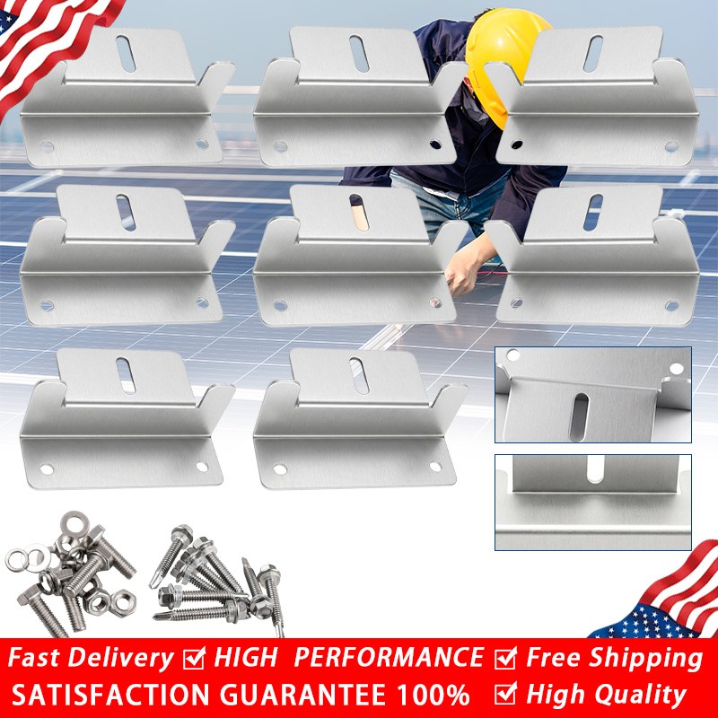 4/8PCS Solar Panel Z Bracket Mounting Kit Heavy Duty for RV Boat Roof Wall