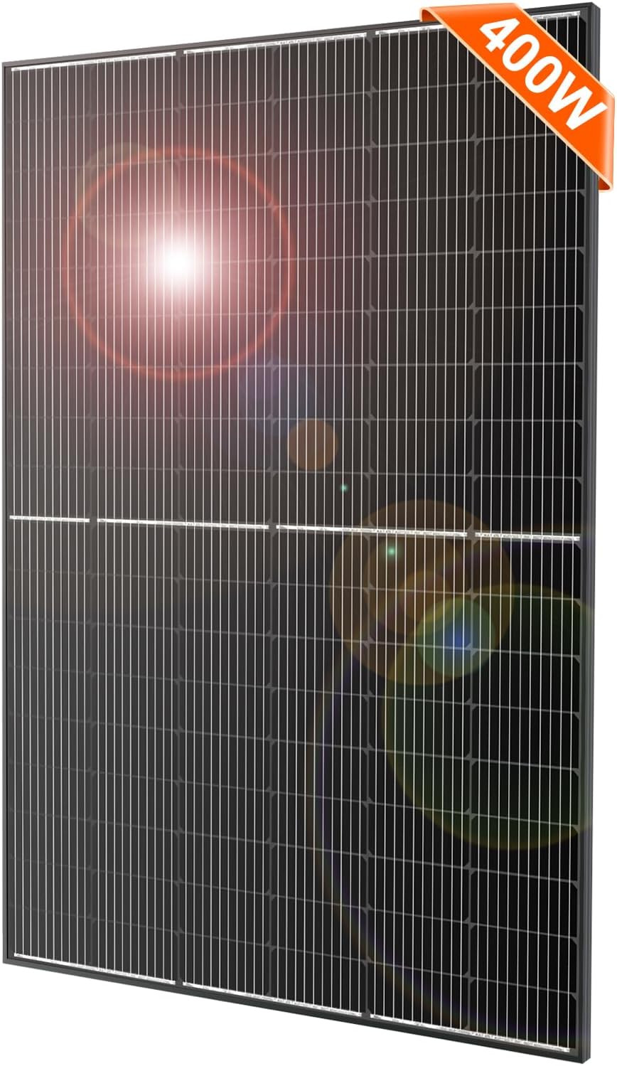 Monocrystalline Solar Panel Size 400W 31V for 12/24V Devices, Aluminum Frame, 3M