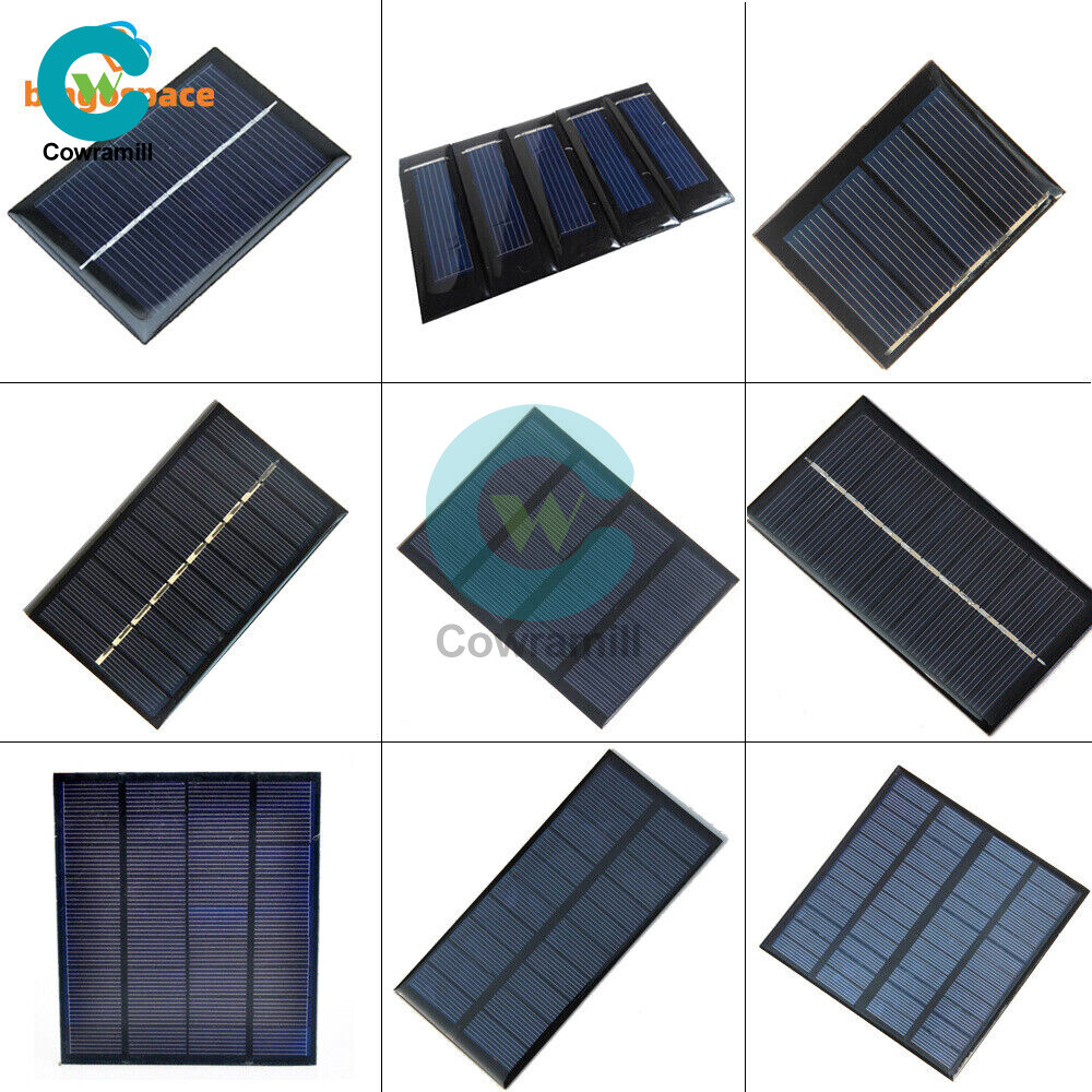 2V/5V/6V/12V Monocrystalline Solar Panel Module For Motor Toys Lawn Lamp New