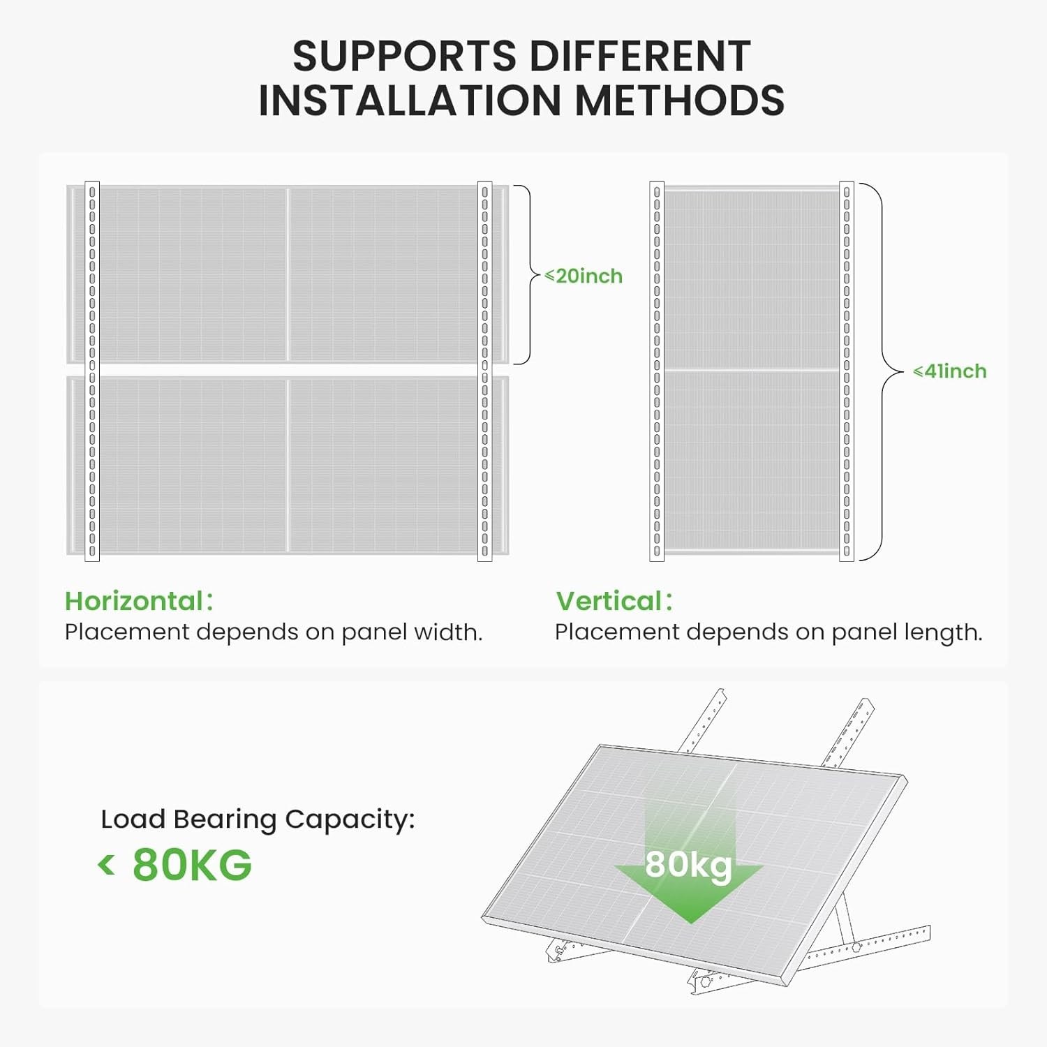 41in Adjustable Solar Panel Tilt Mount Brackets, Aluminum 2-Set | Foldable Al…