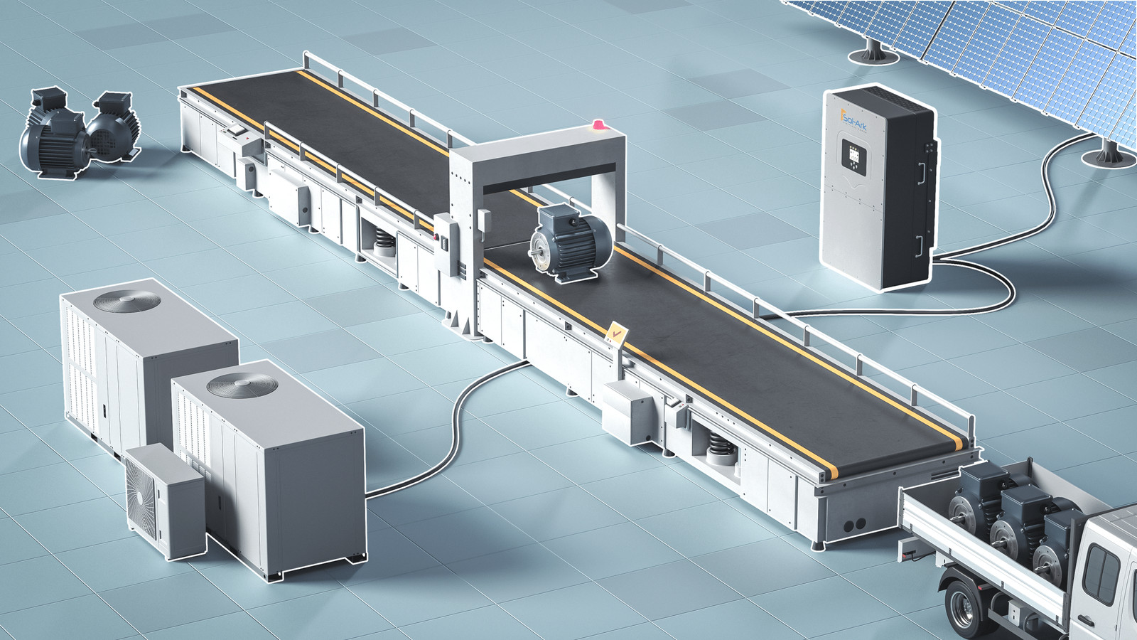 Commercial 240KW Solar Array – 3 Phase 480V Solar Kit + 4x 60K 480V Sol-Ark Inve