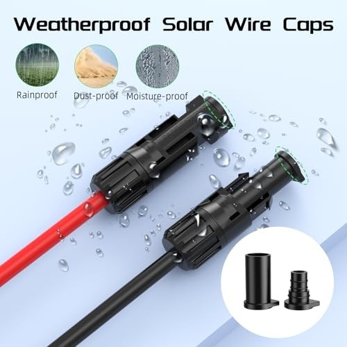 200 Pairs Solar Connector Caps, IP68 Weatherproof Dust Covers for Solar Panels