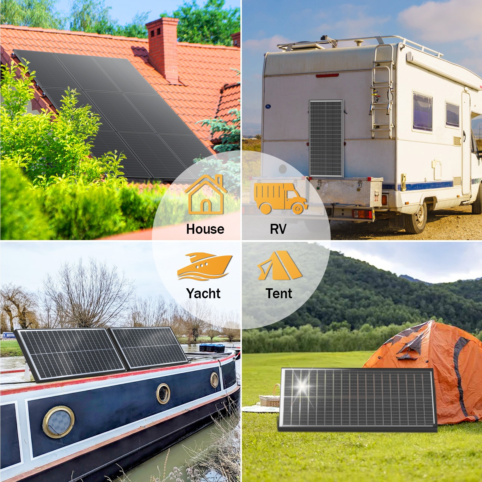 2*100W solar panel, 18BB , 25.5% efficient photovoltaic module