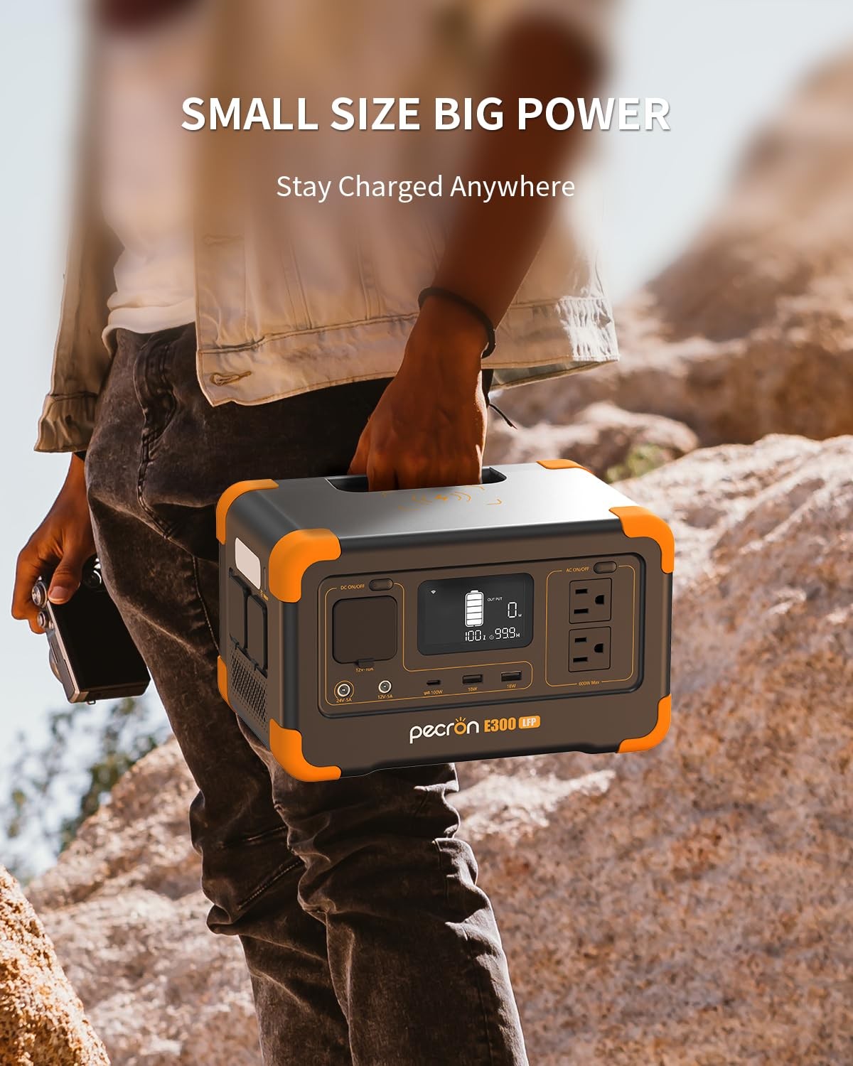 PECRON Portable Power Station E300LFP, 288Wh Solar Generator, 2 Up to 600W AC…