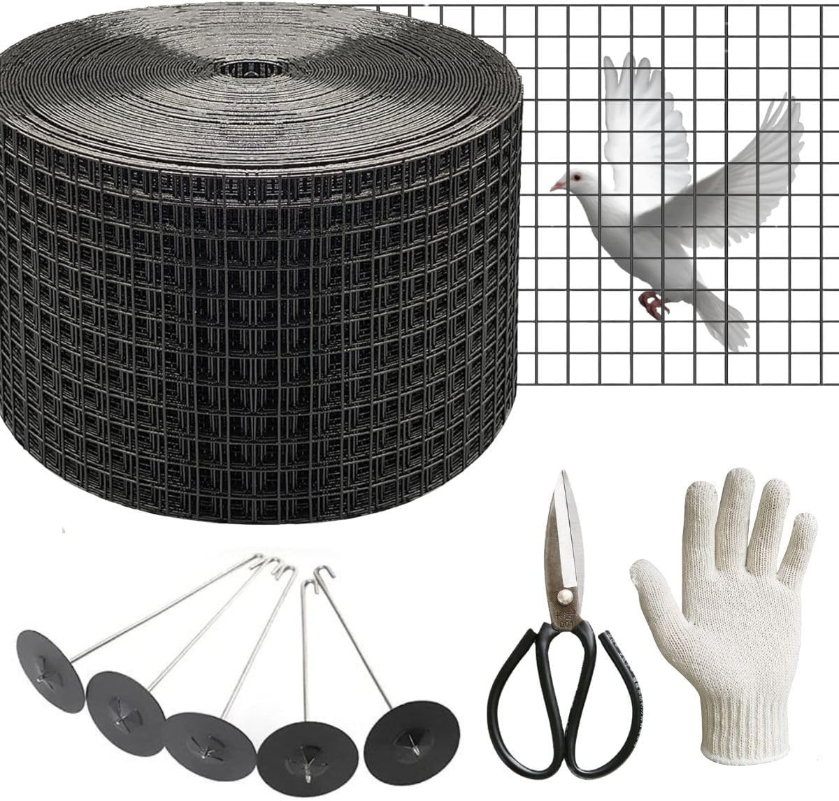 100Ft Black PVC-Coated Solar Panel Bird Guard Mesh Kit for Ultimate Protection