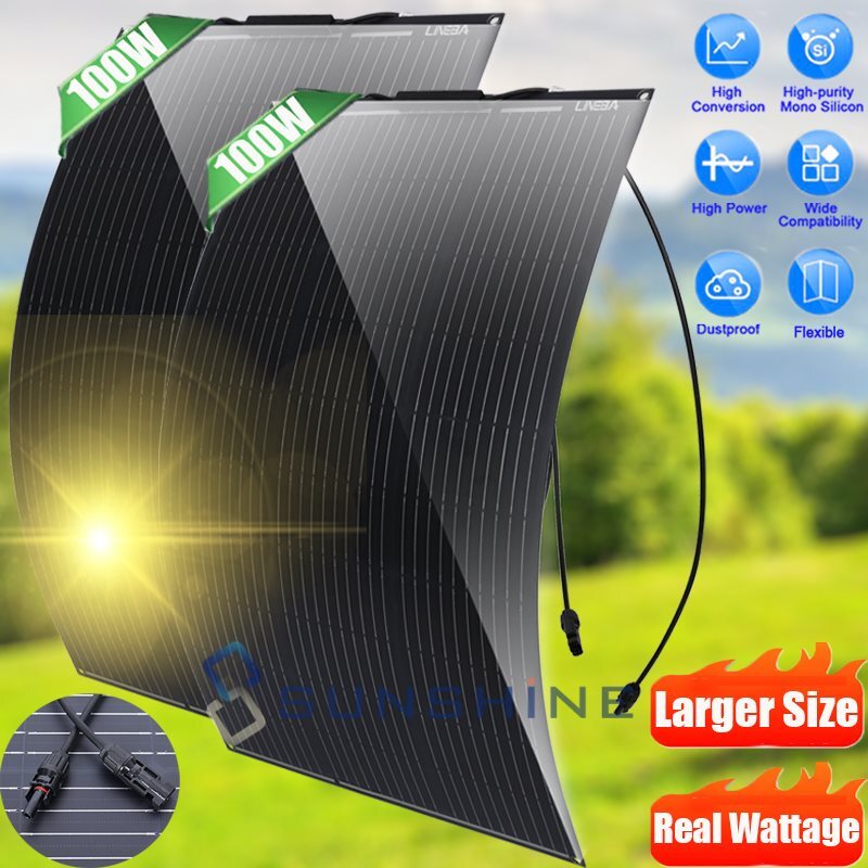 200 Watts Solar Panel Kit 12V 100A Battery Charger with Controller Caravan Boat