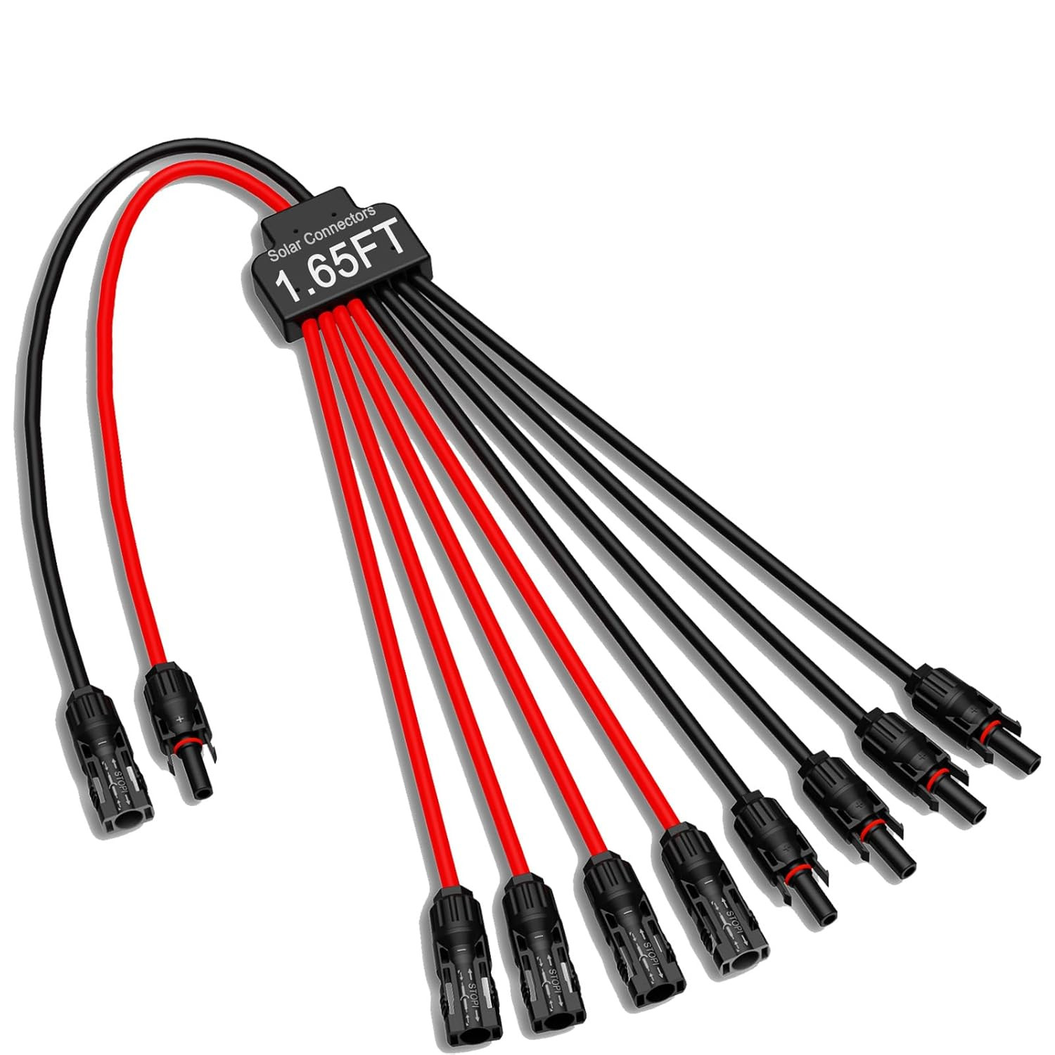 Solar Connectors for 4 Solar Panels,Tool-Free Solar Panels Connectors,Waterproof
