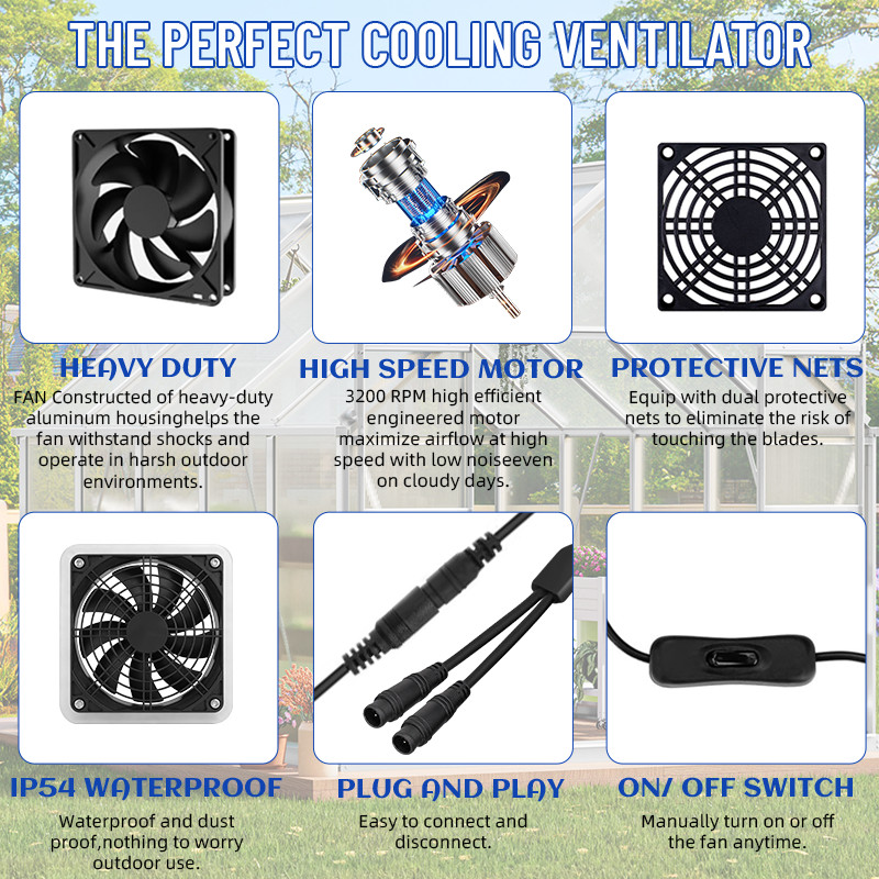 30W Solar Attic Fan Kit 14″ DC Fan with 25W Motor for Roof Vent or Chicken Coop