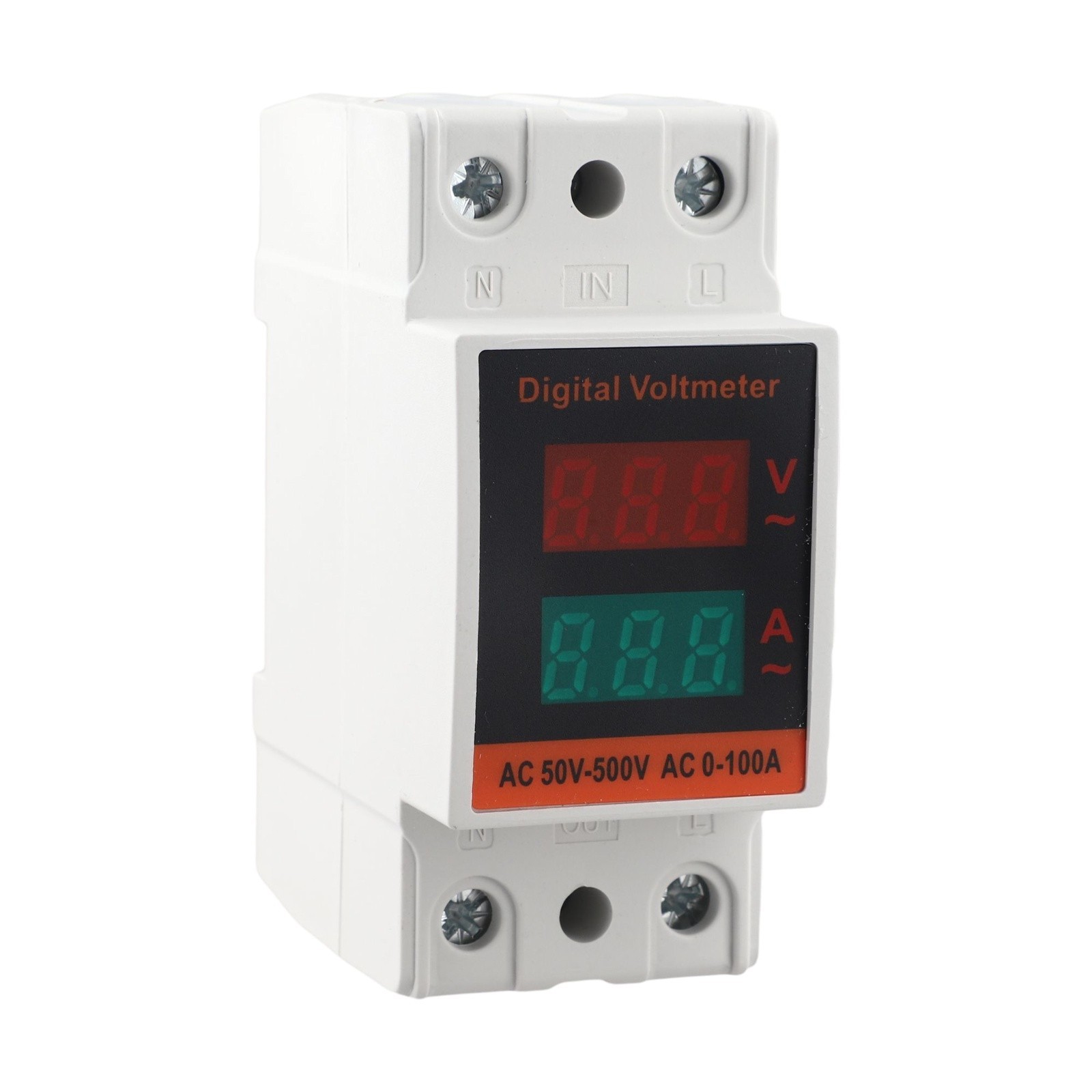 Dual Display AC Voltage and Current Meter with PC Material Construction