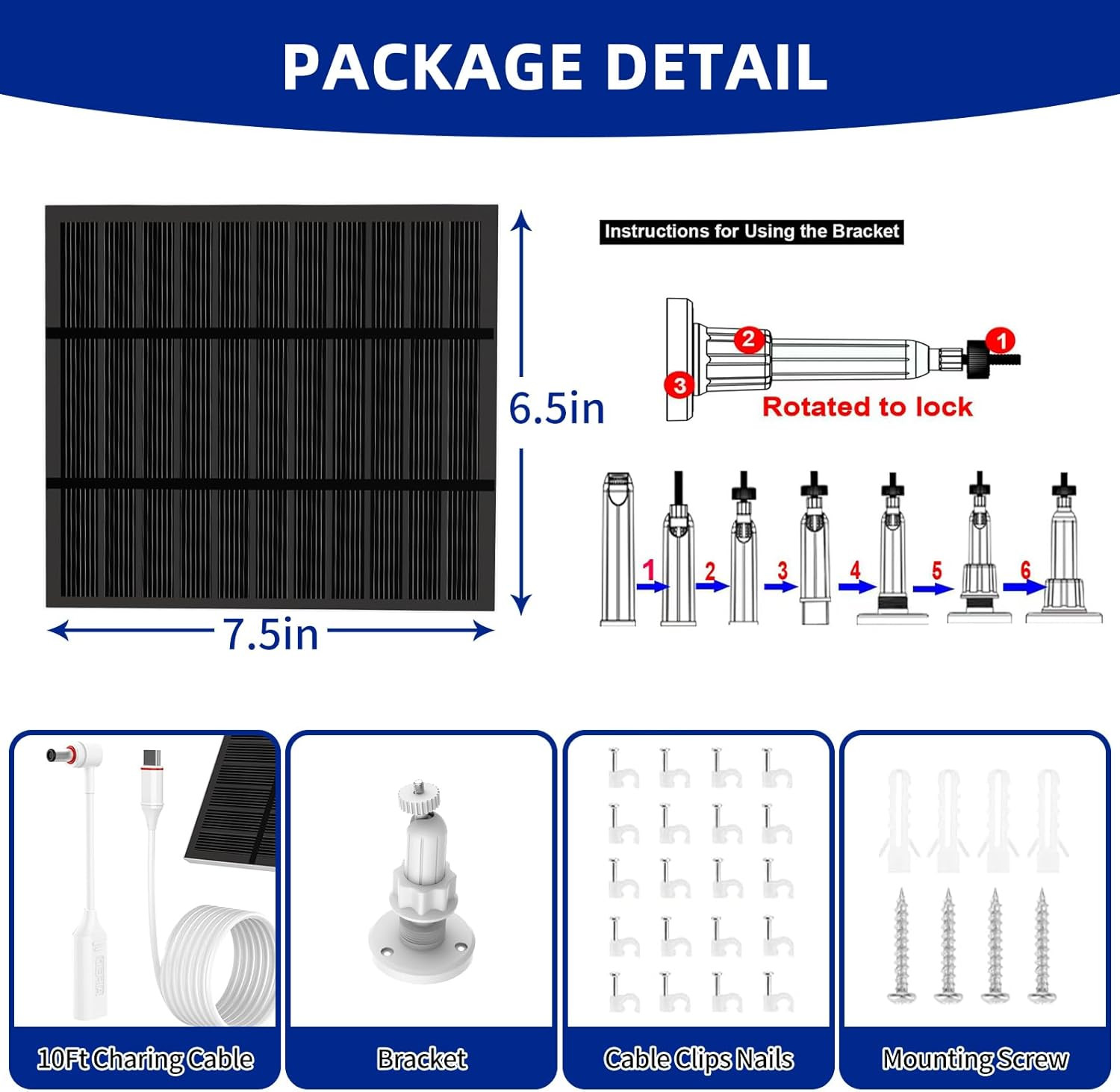 Solar Panels for Ring Camera Outdoor (New Generation)) 5W 5V Solar Panel Charger