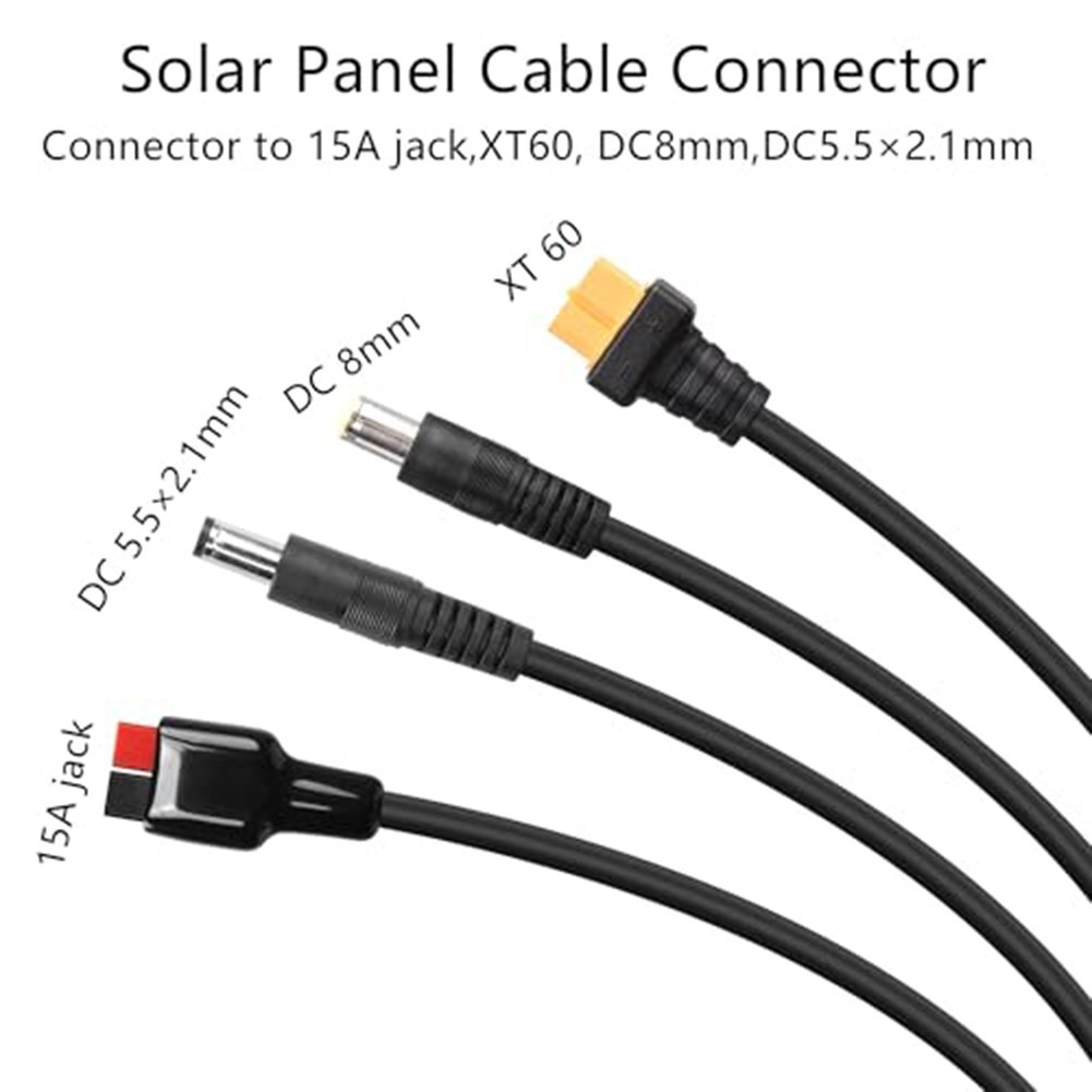 4in1 Solar Charging Cable for DC8mm DC5 5x21mm Compatible Solar Panels